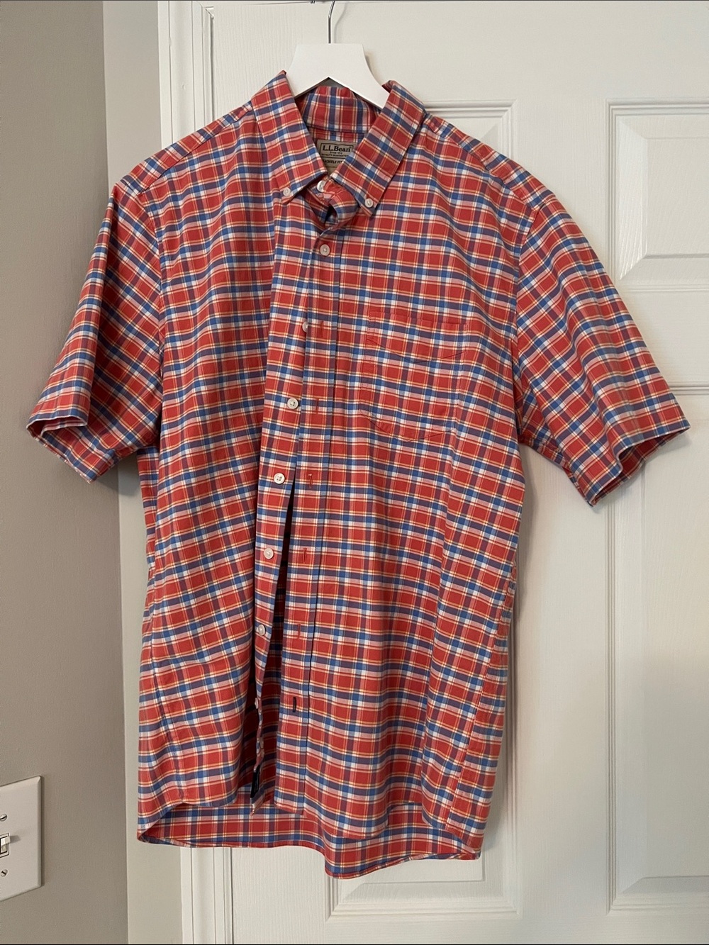 L.L. Bean Plaid Short-Sleeve Button-Down Shirt